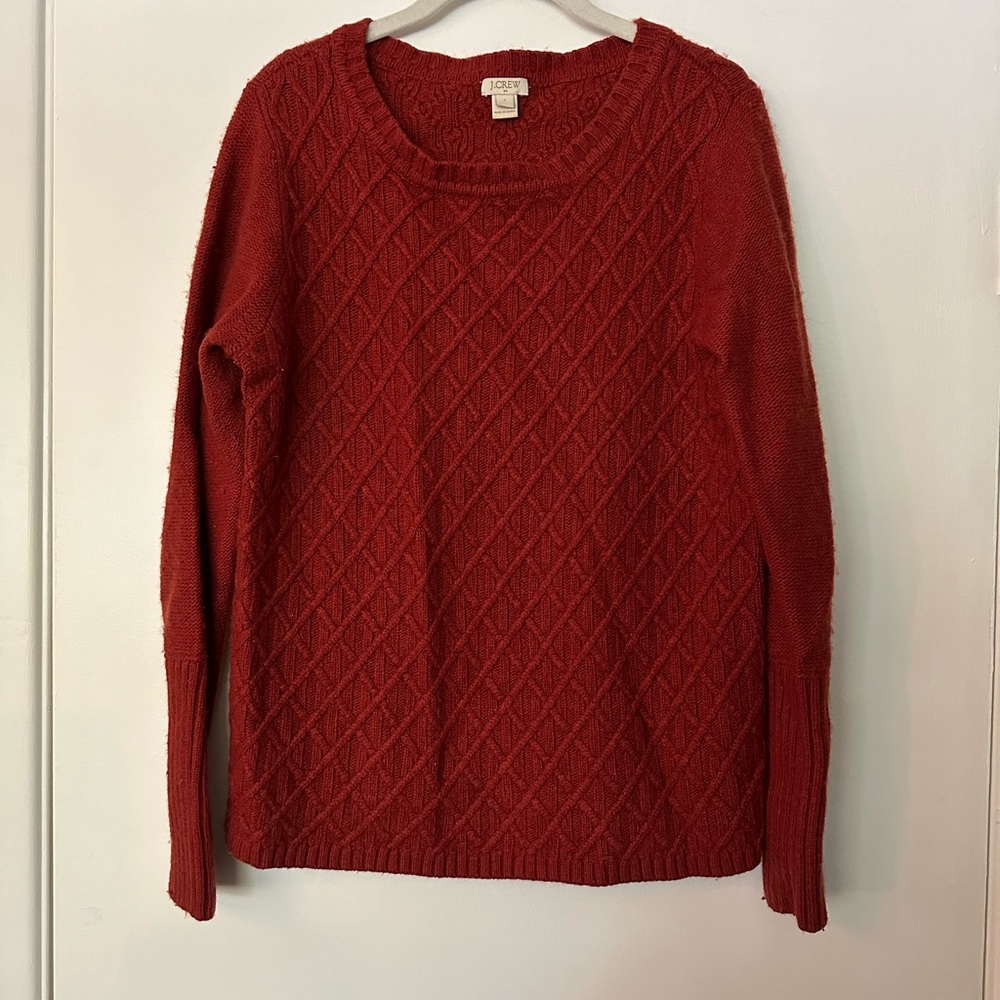 J. Crew Burnt Orange Diamond Knit Sweater